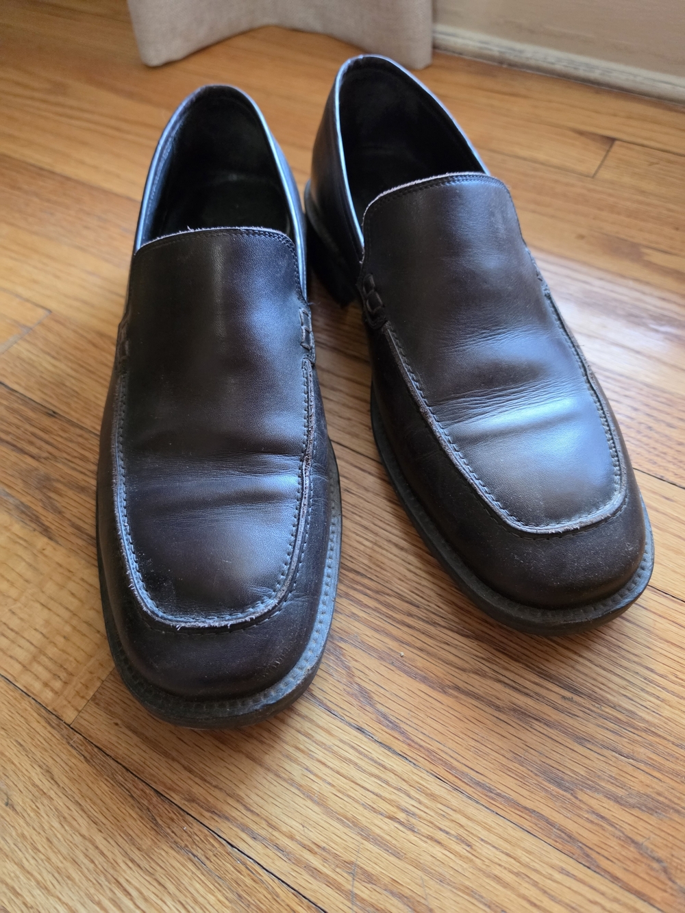 J. Crew Classic Men's Slip-On Leather Loafers in Dark Brown 11M Made In Italy